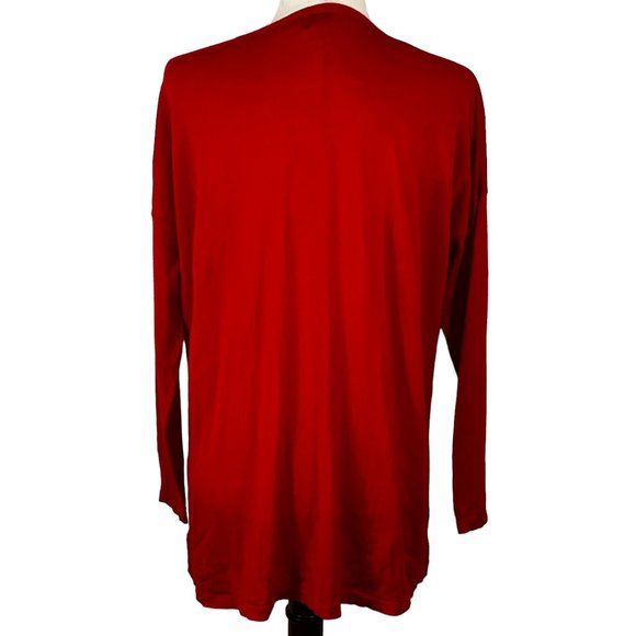 Like new EILEEN FISHER Lightweight Bright Red Merino Wool V-Neck Sweater… - Picture 3 of 12